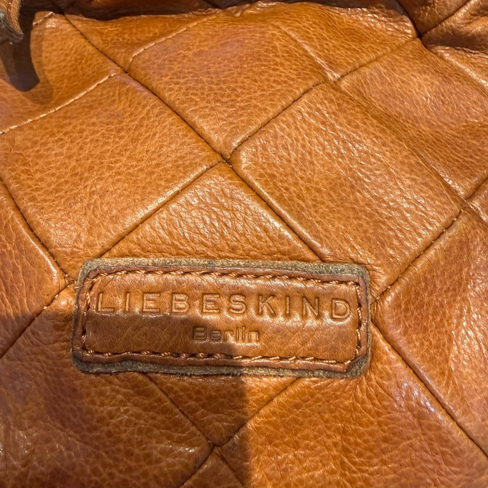 Liebeskind Quilted Leather Crossbody in Cognac Brown - Picture 7 of 7